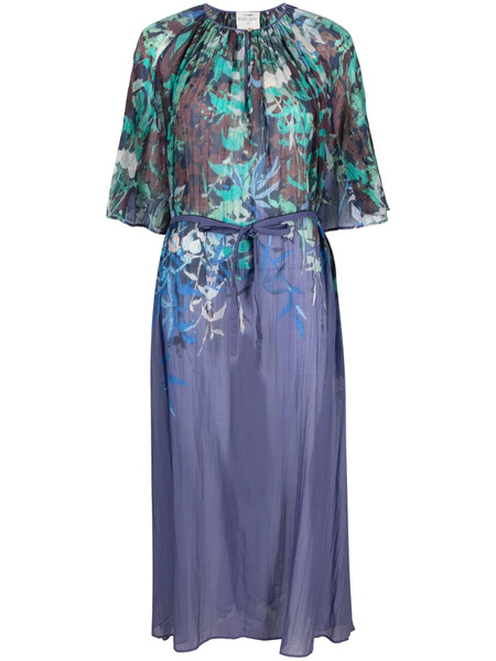  Forte Forte Floral-print Pleated Midi Dress - Purple 