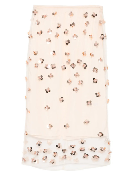  Forte Forte Flower-detail Midi Skirt - Neutrals 