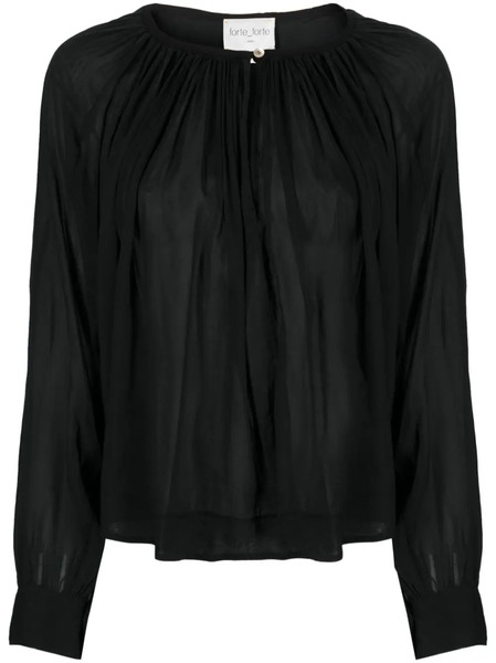  Forte Forte Gathered Voile Blouse - Black 
