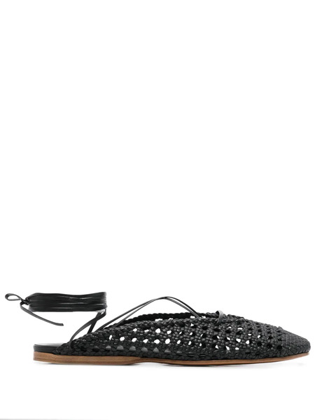  Forte Forte Interwoven Flat Pumps - Black 