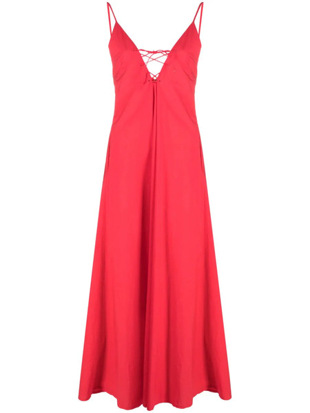 Forte Forte Lace-up A-line Maxi Dress - Red 