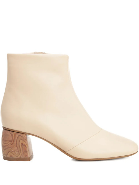  Forte Forte Leather Wood-heel Boots - Neutrals 