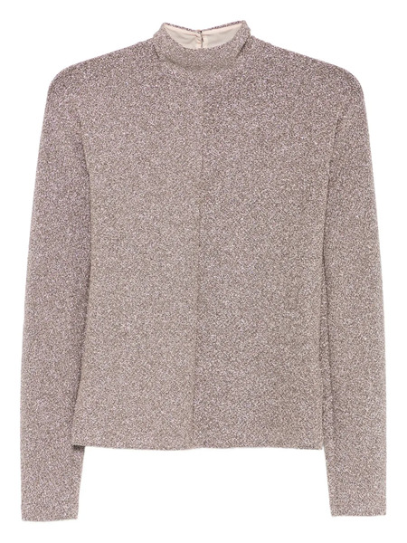  Forte Forte Lurex-detail High-neck Blouse - Grey 