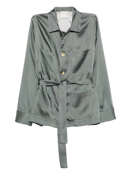  Forte Forte Metallic-detail Belted Jacket - Green 