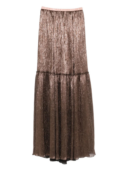  Forte Forte Metallic Pleated Skirt - Brown 