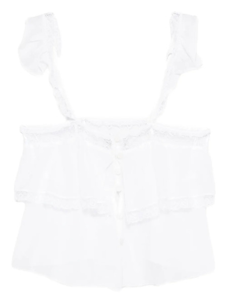  Forte Forte Ruffle Lace Trim Top - White 