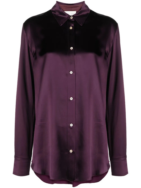  Forte Forte Satin-finish Long-sleeve Shirt - Purple 
