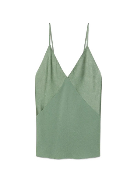  Forte Forte Satin V-neck Slip Top - Green 