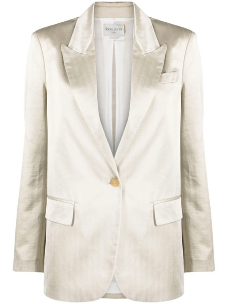  Forte Forte Single-breasted Satin Blazer - Neutrals 