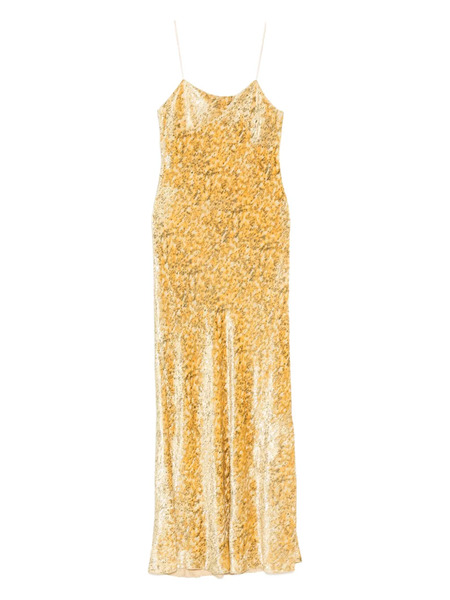  Forte Forte Spaghetti-strap Patterned Dress - Yellow 