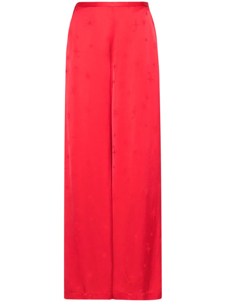  Forte Forte Star-jacquard Satin Trousers - Red 
