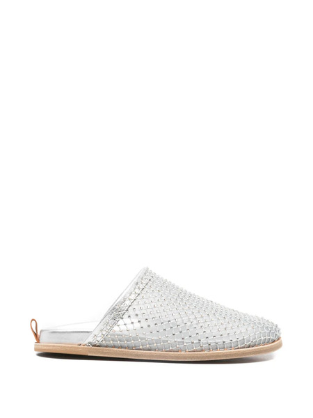  Forte Forte Studded Woven Mules - Silver 
