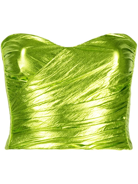  Forte Forte Taffeta Strapless Crop Top - Green 