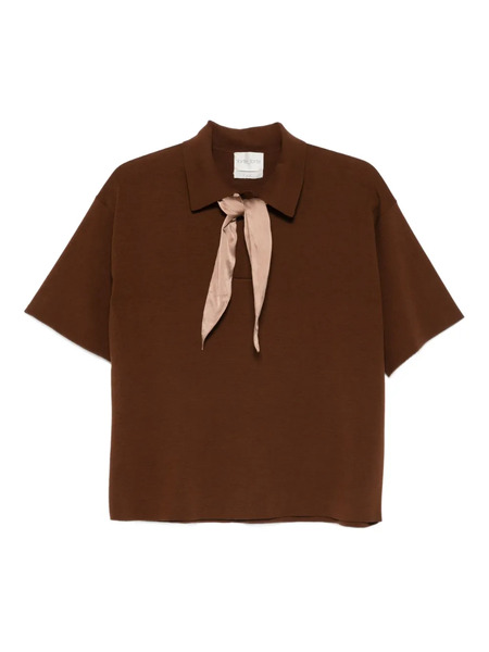  Forte Forte Tie-detail Polo Top - Brown 