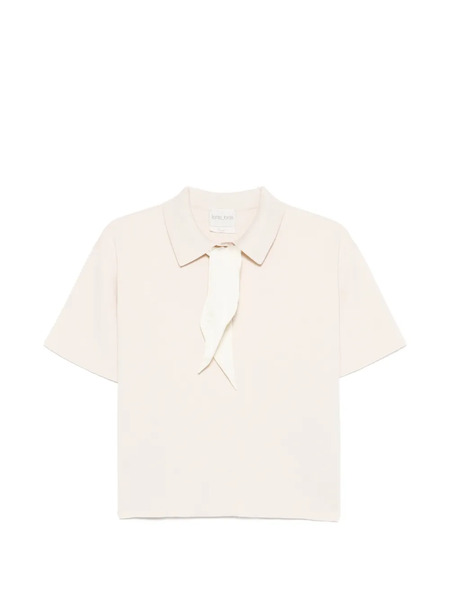  Forte Forte Tie Knit Polo Top - Neutrals 
