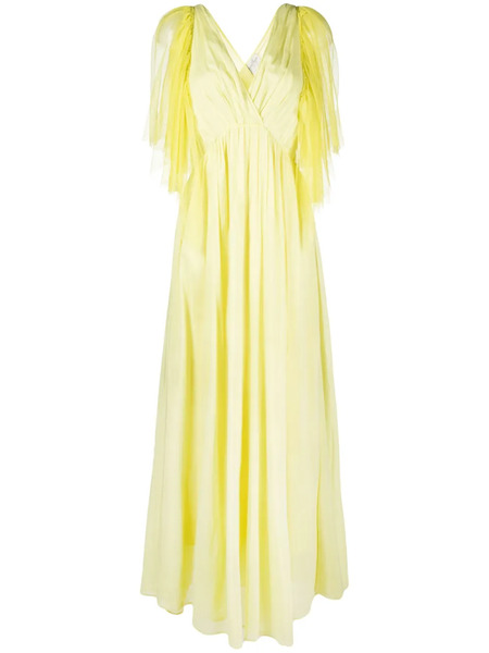  Forte Forte Tulle-layered Pleated Maxi Dress - Yellow 