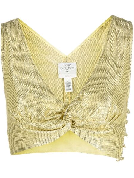  Forte Forte Twist-detail Crop Top - Yellow 