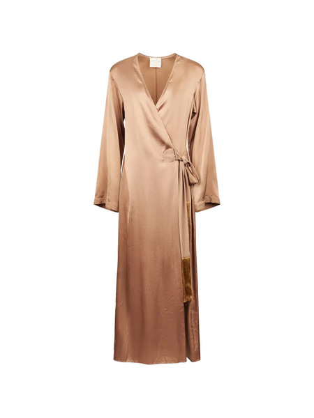  Forte Forte V-neck Midi Dress - Brown 
