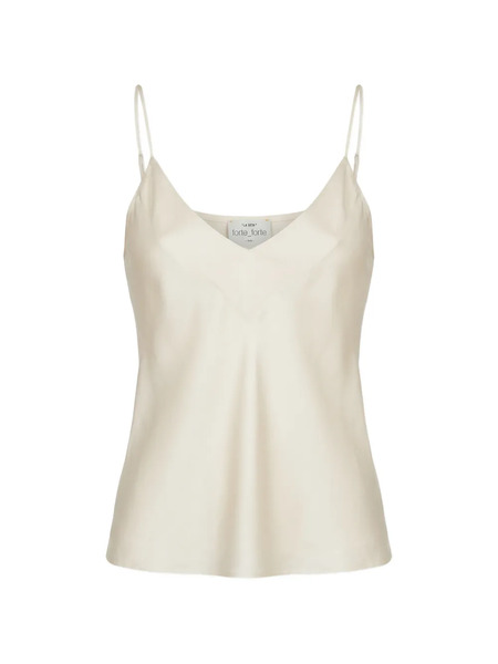  Forte Forte V-neck Silk Top - Neutrals 