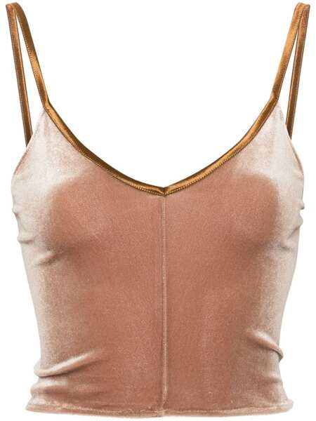  Forte Forte Velvet Cropped Top - Brown 
