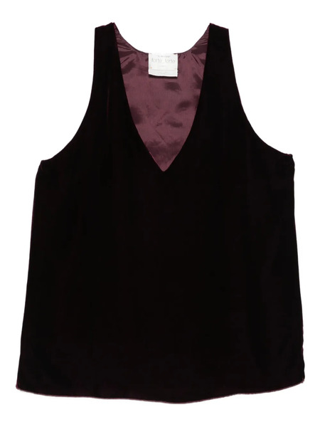  Forte Forte Velvet V-neck Top - Red 