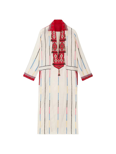  Fortela Adish Beaded Midi Dress - Neutrals 