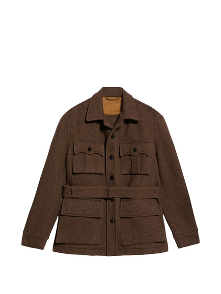  Fortela Carlo Flapped Belted Jacket - Brown 