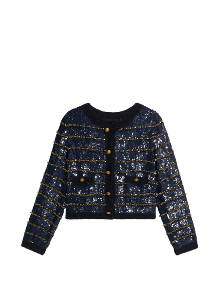  Fortela Divine Sequin Embroidered Jacket - Blue 