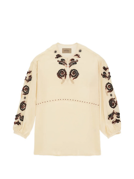  Fortela Embroidered Blouse - Neutrals 