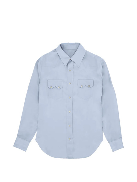  Fortela Flap-pocket Silk Shirt - Blue 