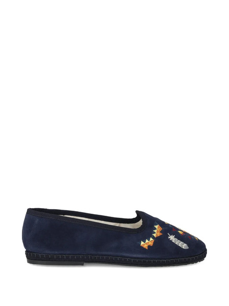  Fortela Frutate Friulane Embroidered Ballet Flats - Blue 