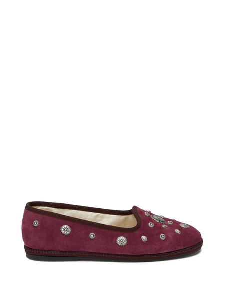  Fortela Frutate Friulane Studded Suede Loafers - Red 