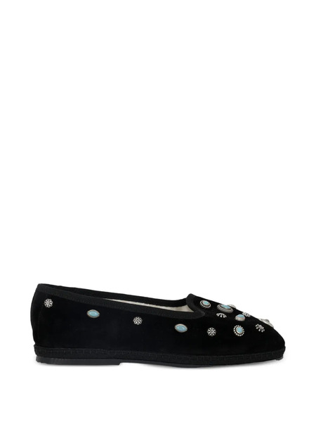  Fortela Frutate Suede Ballet Flats - Black 