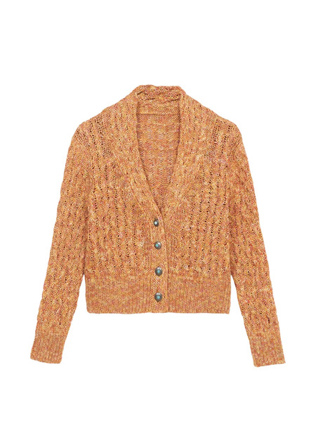  Fortela Lola Buttoned Cardigan - Orange 