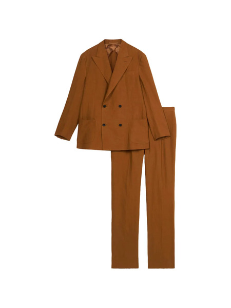  Fortela Marcello Double-breasted Linen Suit - Brown 
