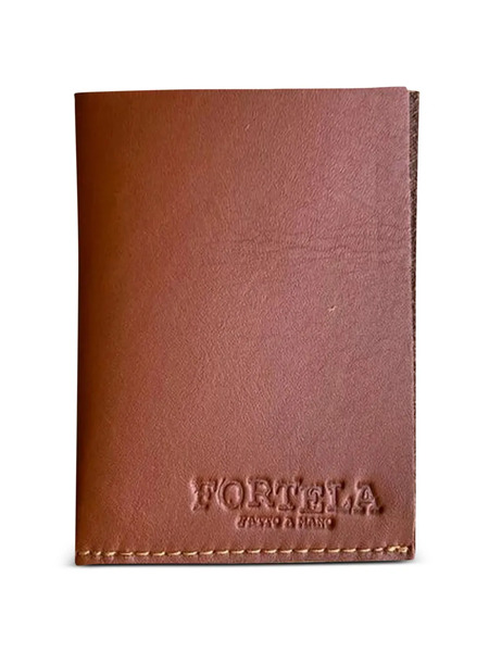 Fortela Stitched Trim Leather Wallet - Brown 