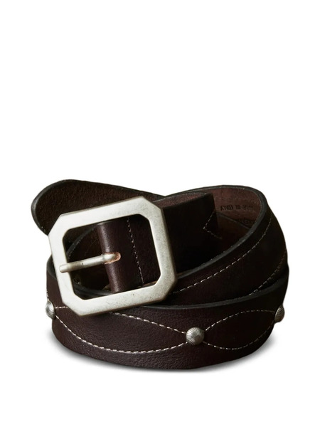  Fortela Topstitching Leather Belt - Brown 