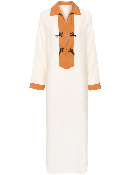  Fortela W-adish1 Crinkled Kaftan Dress - Neutrals 