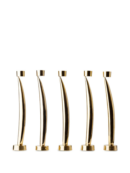  Fourth Street Fin Candlesticks Holders Set (set Of Five) - Gold 