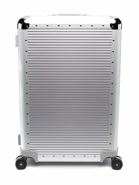  Fpm Milano Bank S Spinner 76cm Studded Aluminum Suitcase - Silver 