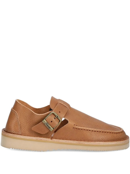  Fracap Buckle Leather Loafers - Brown 