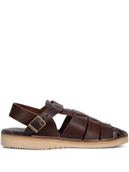  Fracap Leather Buckle Sandals - Brown 