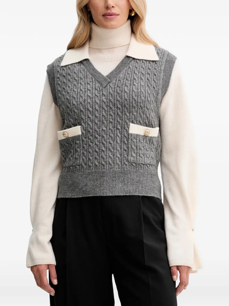  Fracomina Cable-knit Pocket Knitwear - Grey 
