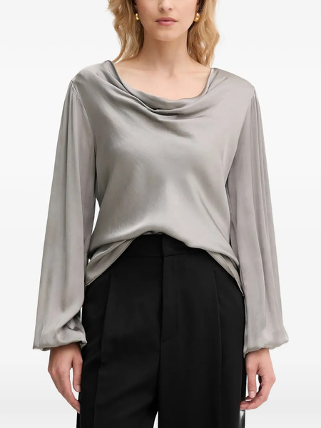  Fracomina Cowl-neck Long-sleeved Top - Grey 