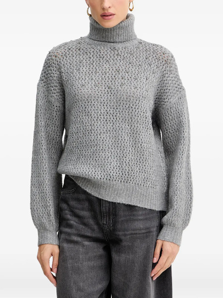  Fracomina Embellished Roll-neck Sweater - Grey 