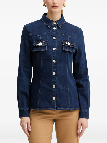  Fracomina Flap-pocket Denim Shirt - Blue 