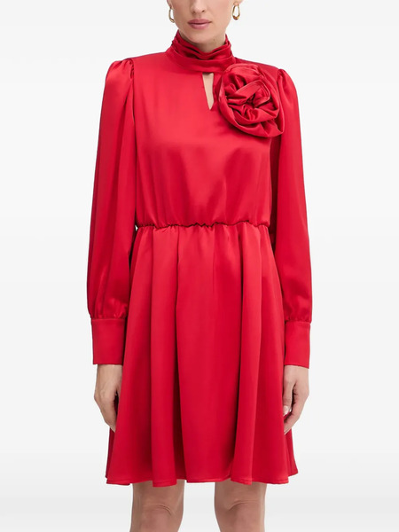  Fracomina Flower High Neck Dress - Red 