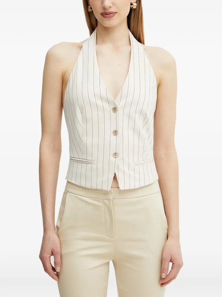  Fracomina Pinstripe Buttoned Top - White 