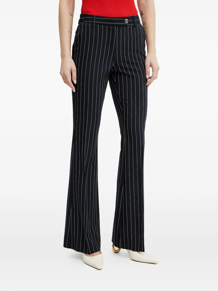  Fracomina Pinstripe Embellished Trousers - Black 