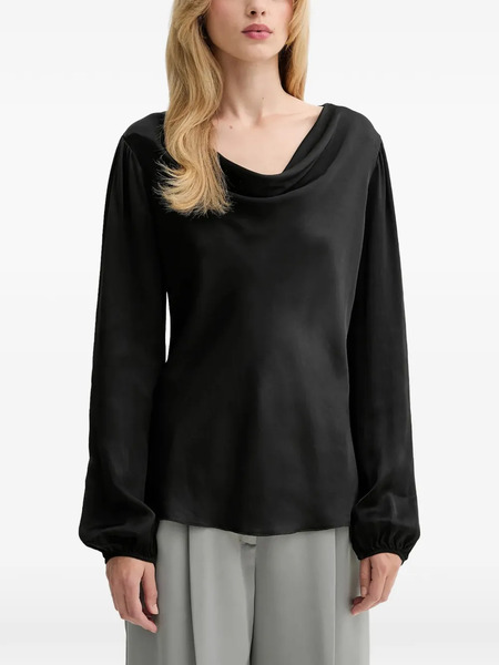  Fracomina Scoop-neck Long-sleeve Top - Black 